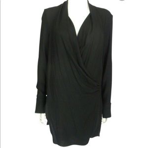 Black Helmut Lang drape front tunic